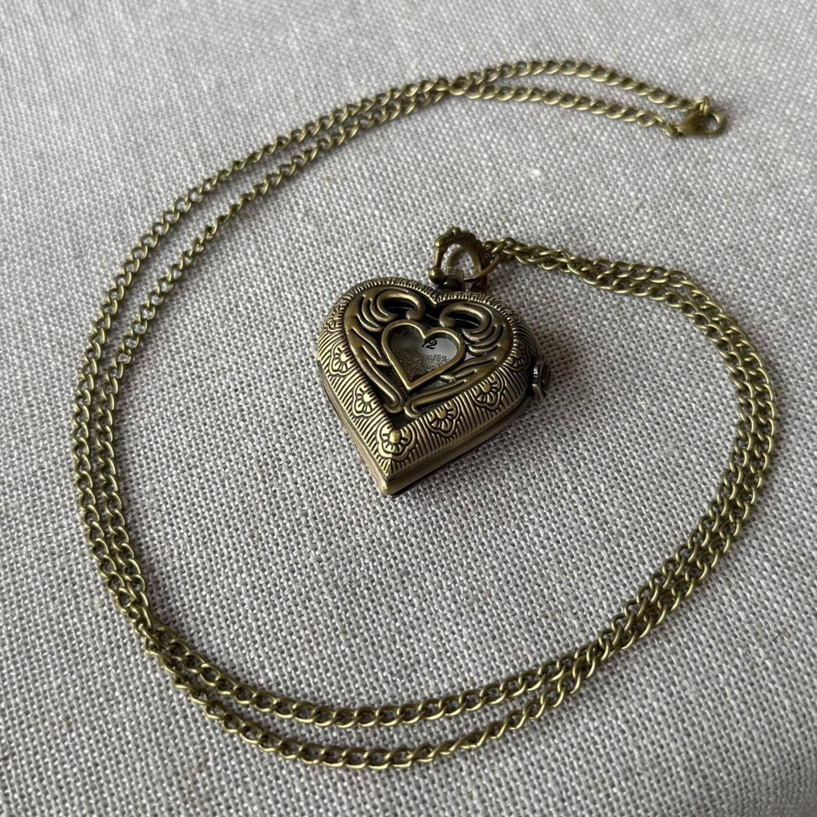 Other Elegant brass watch heart necklace WMNS2 Size ONE SIZE - 1 Thumbnail