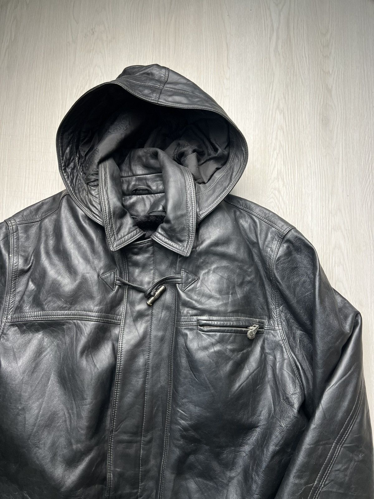 Versace Vintage Versace Detachable Hood and Vest Leather Coat Jacket Size US XXL / EU 58 / 5 - 5 Thumbnail