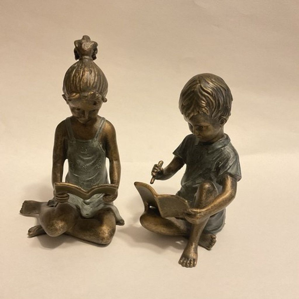 Other VTG SPI Home Pair of Cast Brass Boy & Girl Sculptural 7" Tal Size ONE SIZE - 14 Thumbnail