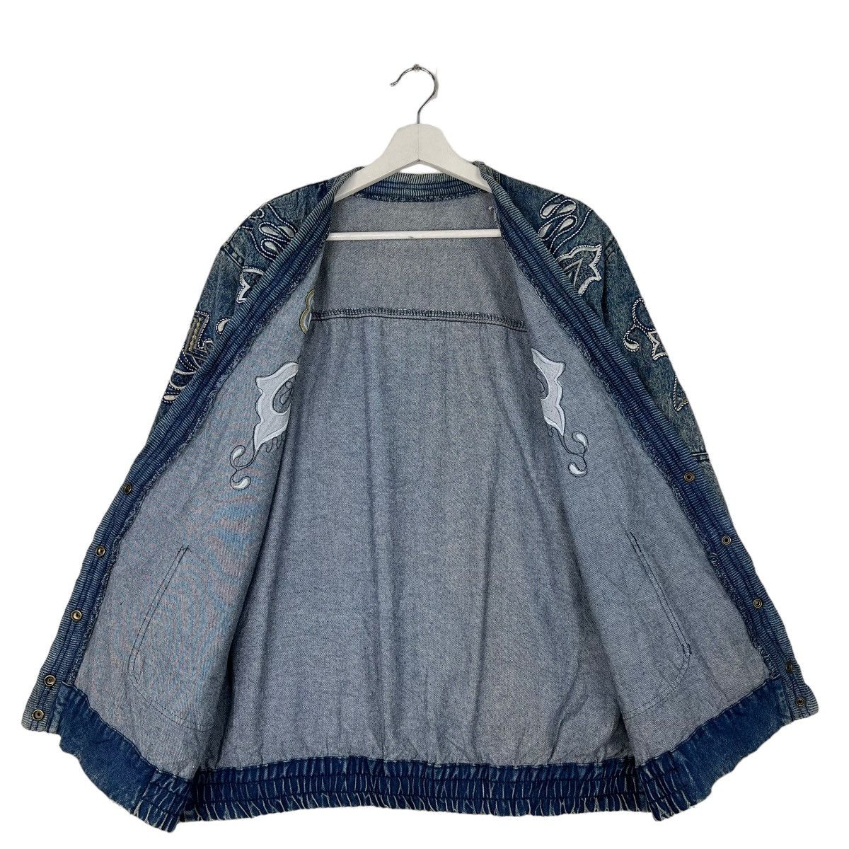 Indigo × Japanese Brand 🔥 1970s INDIGO EMBROIDERY CARDIGAN JACKET Size US M / EU 48-50 / 2 - 7 Thumbnail