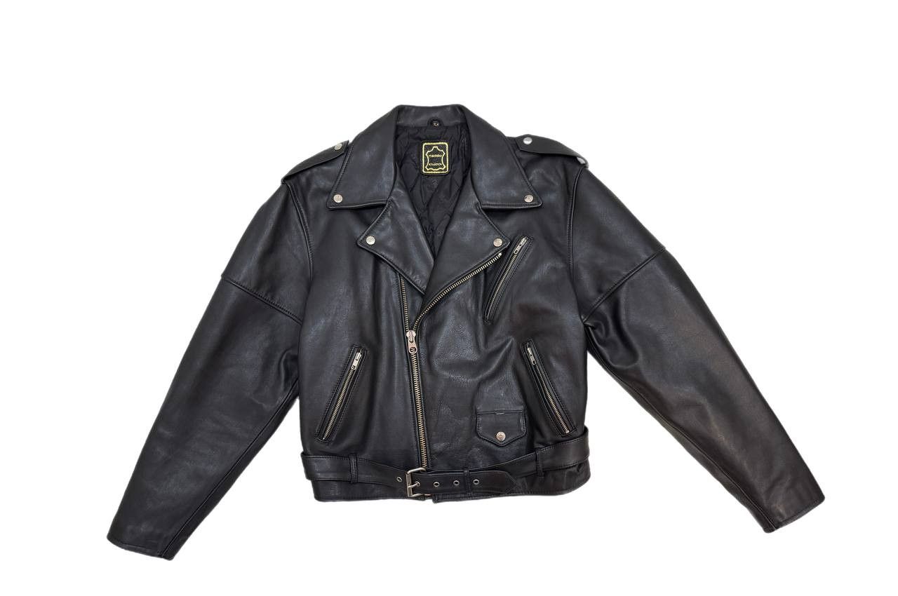 Vintage 90s Black Motorcycle Leather Biker Jacket