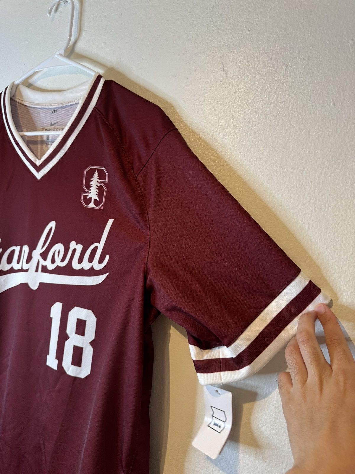 Nike NEW Nike Dri-fit Stanford Baseball Jersey Large Sample #18 Size US L / EU 52-54 / 3 - 3 Thumbnail