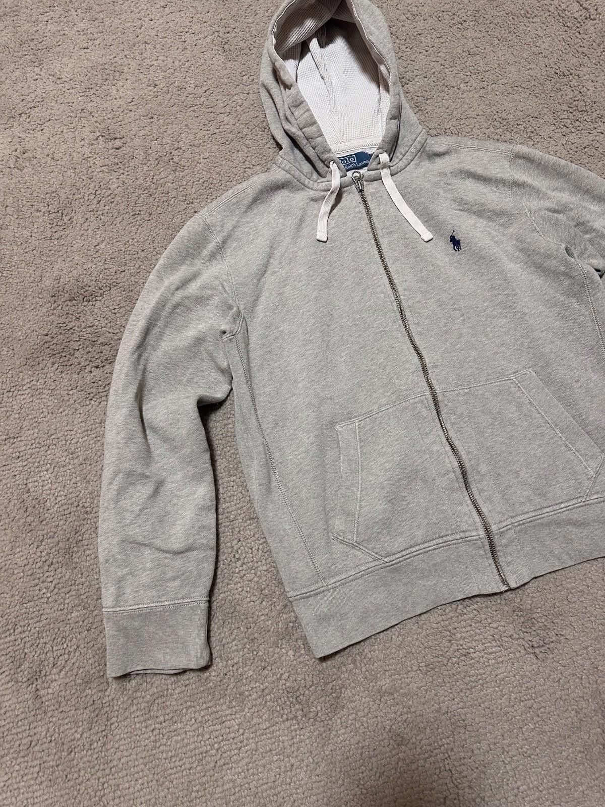 Polo Ralph Lauren Vintage 90s Polo Ralph Lauren grey zip hoodie Y2K size L Size US L / EU 52-54 / 3 - 2 Thumbnail