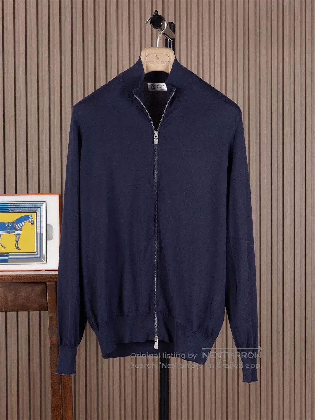 Brunello Cucinelli Navy Cotton Knit Cardigan Jacket. Size US M / EU 48-50 / 2 - 1 Thumbnail