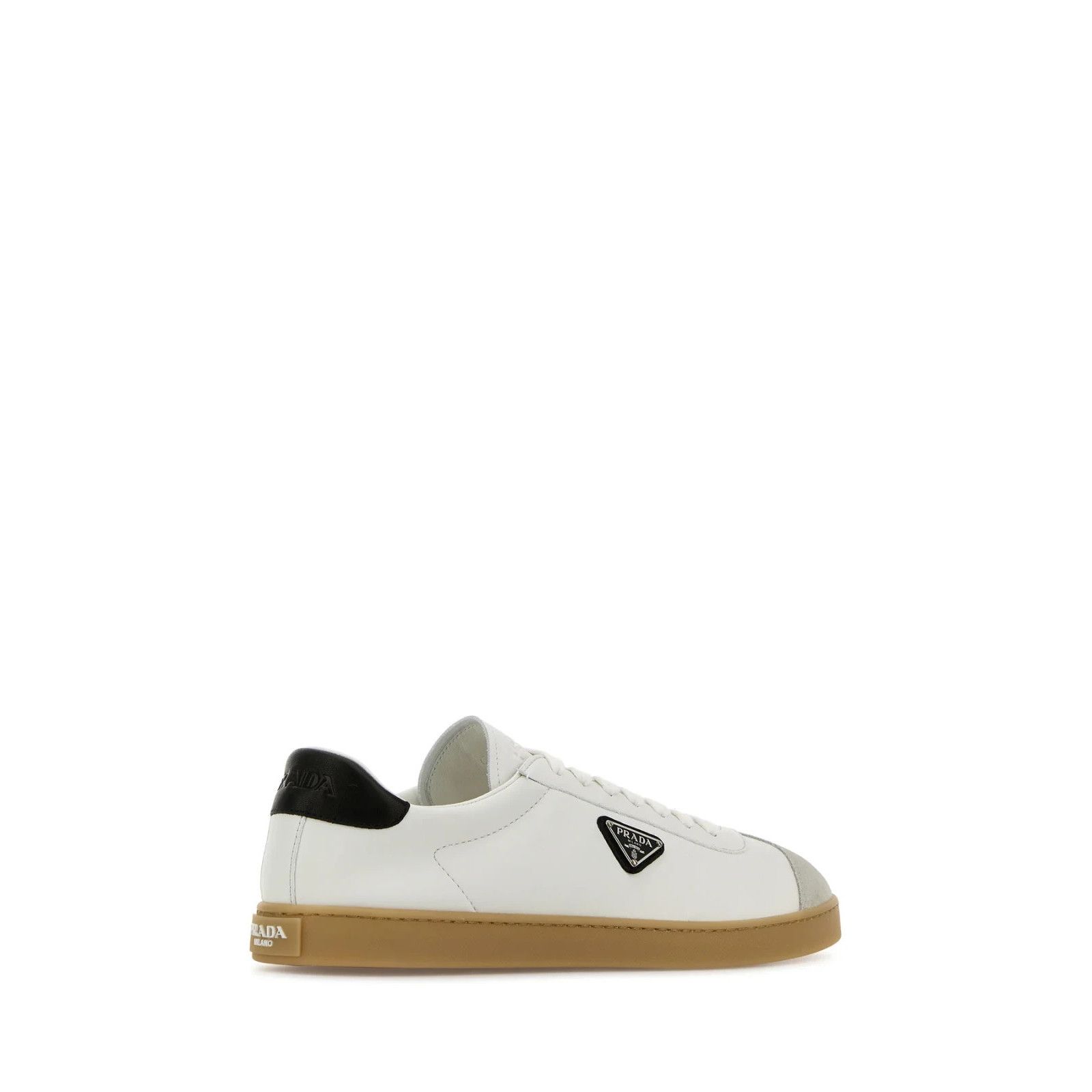 Prada PRADA White Leather Sneakers New And Authentic (Men's size:1 Size US 10.5 / EU 43-44 - 3 Thumbnail
