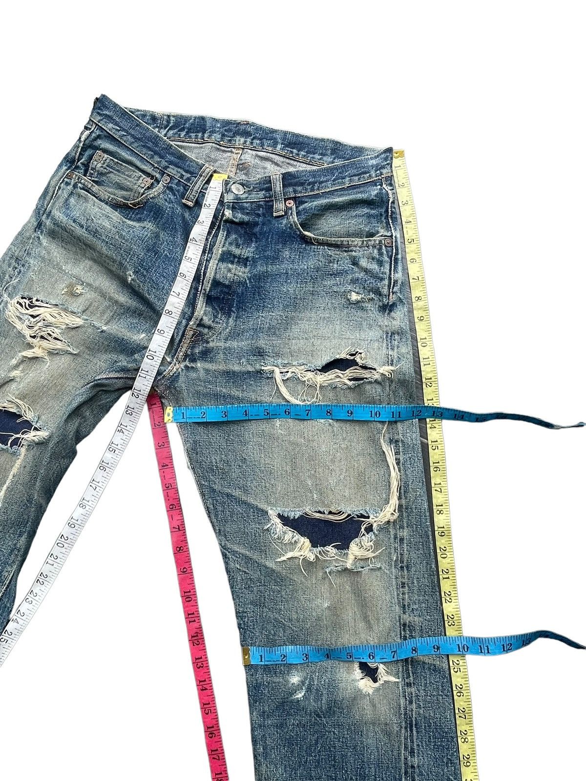 Denime × Vintage Vintage Denime Selvedge Distresed Denim Size US 32 / EU 48 - 25 Thumbnail