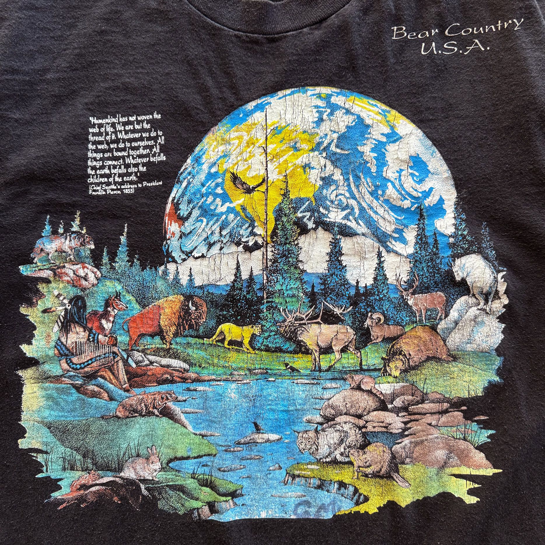 Vintage 1990s Vintage Nature Earth Day Bear Country Tee Size US XL / EU 56 / 4 - 3 Thumbnail