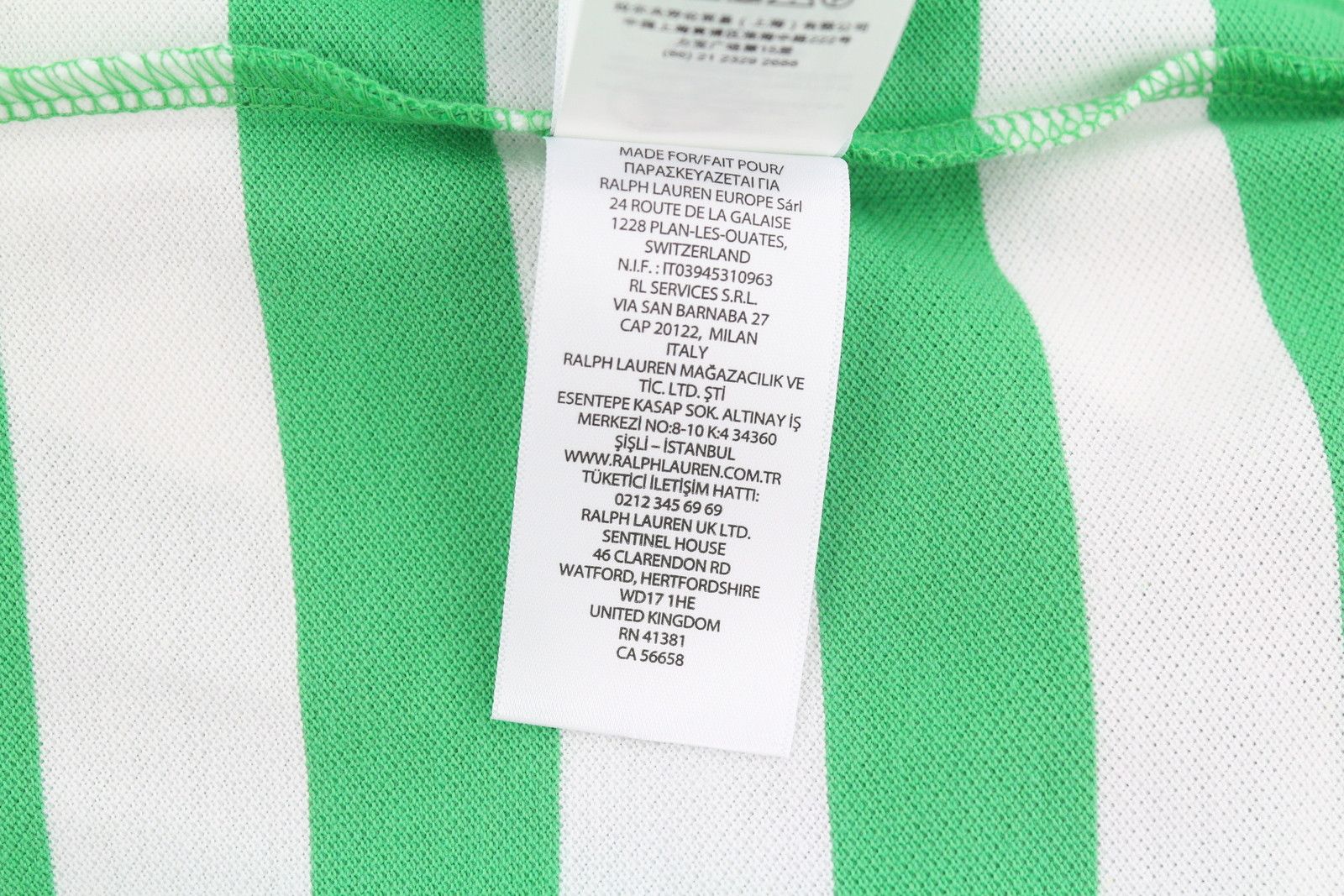 Polo Ralph Lauren CUSTOM SLIM FIT S Green Striped Polo Neck T-Shirt 84563 Size US S / EU 44-46 / 1 - 10 Thumbnail
