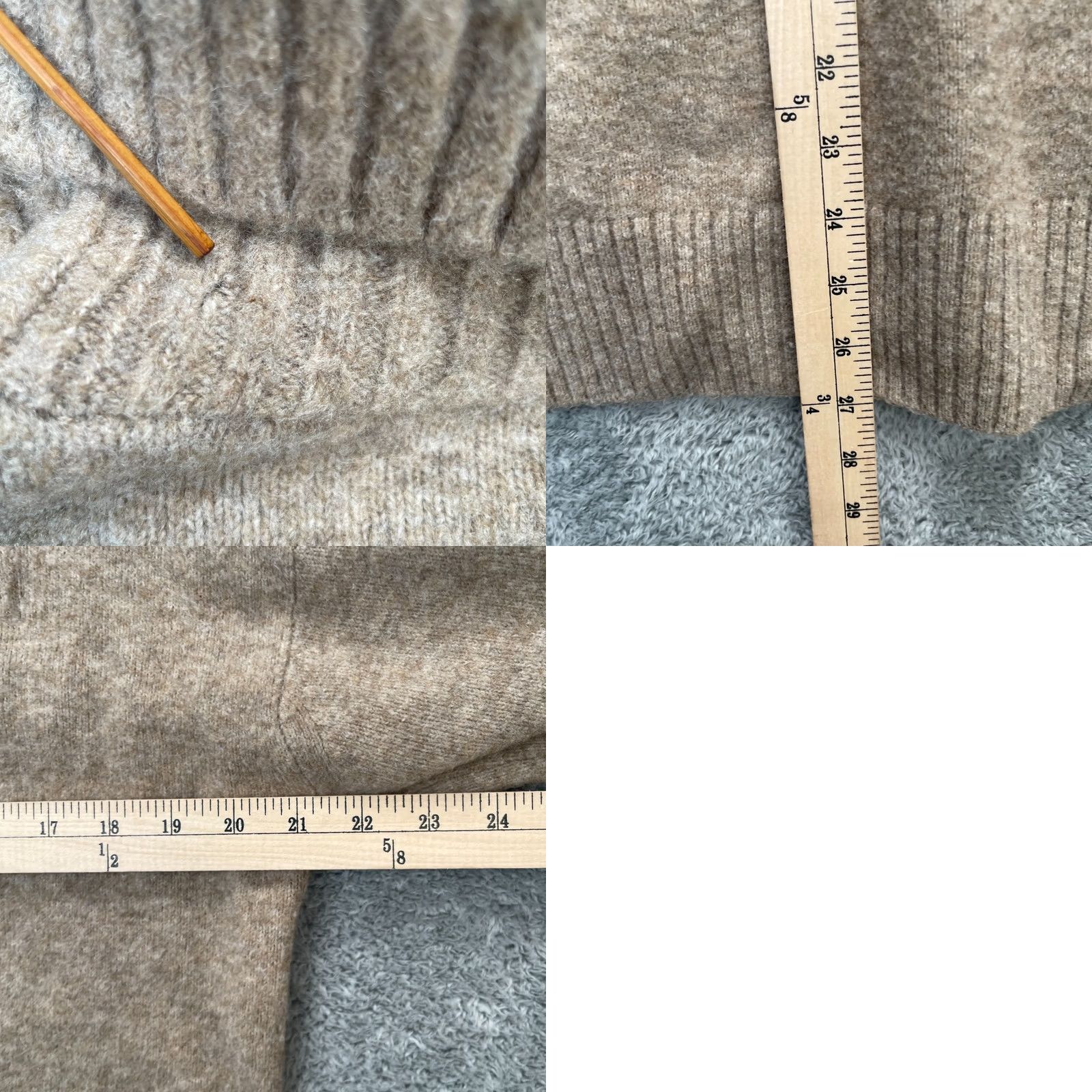 Uniqlo Uniqlo Sweater Women Small Beige Souffle Yarn Turtleneck Tunic Ribbed Wool Blend Size S / US 4 / IT 40 - 8 Thumbnail