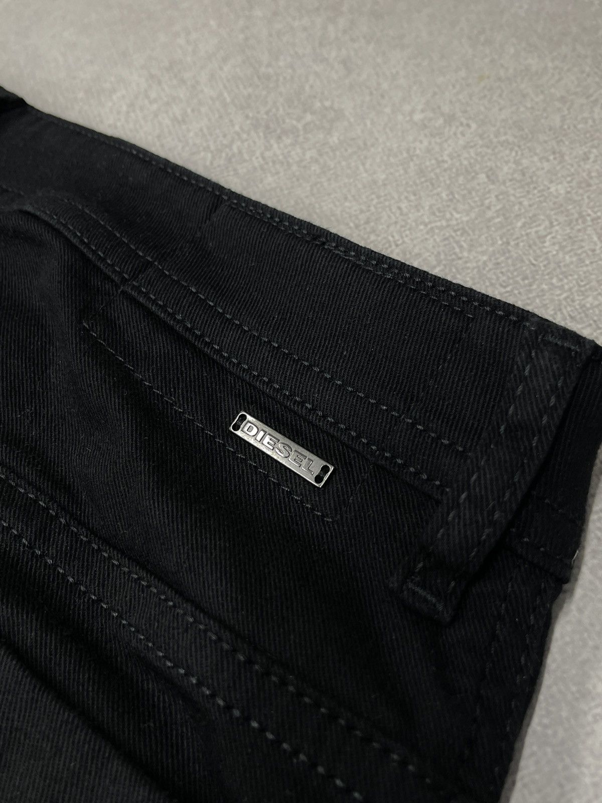 Diesel Mens Diesel Thommer Full Black Denim Jeans Y2K Skull Size US 36 / EU 52 - 4 Thumbnail