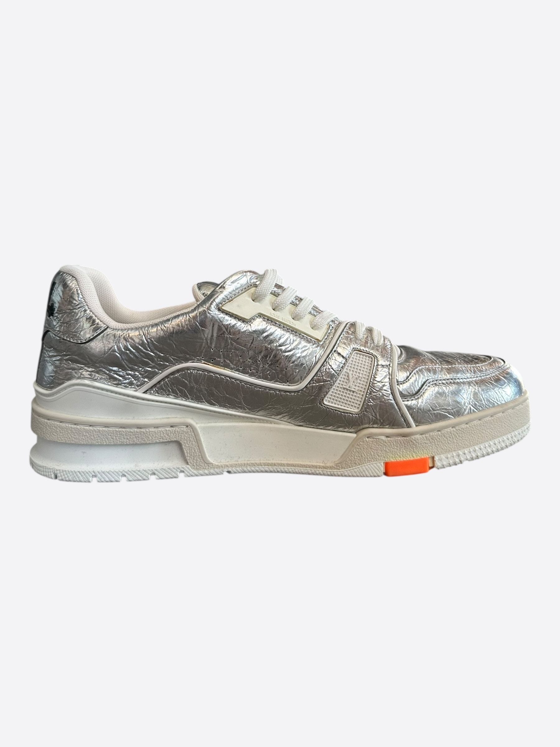 Louis Vuitton Louis Vuitton Silver & Orange Trainers Size US 9 / EU 42 - 5 Thumbnail