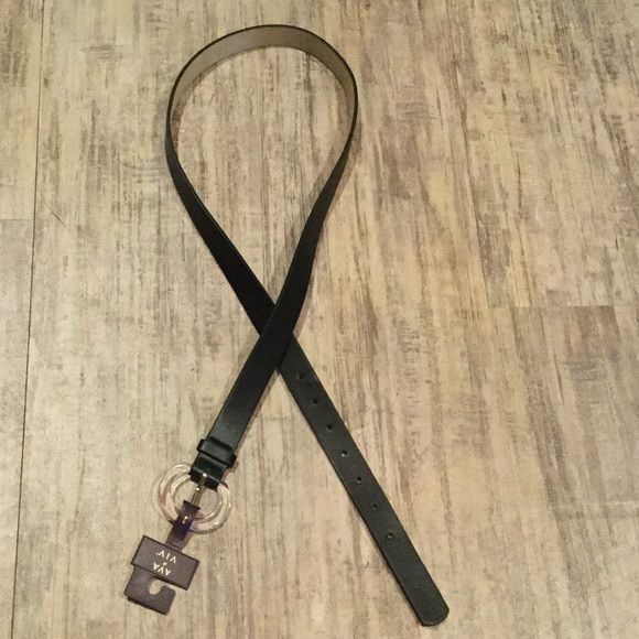 Other Womens Black Belt With Clear Round Buckle - A New Day™ Large Size ONE SIZE - 5 Thumbnail