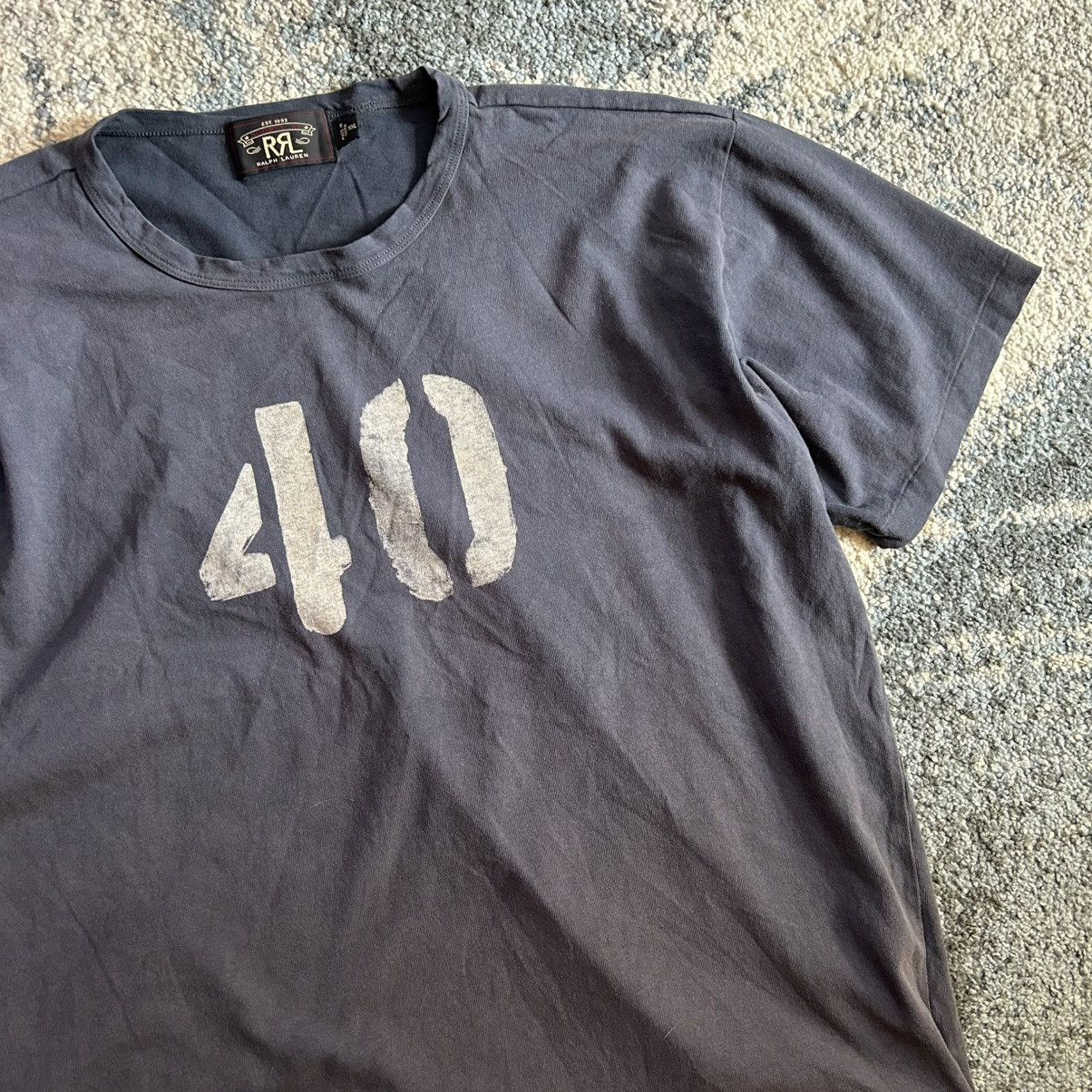 RRL Ralph Lauren iNDiGO 40s MOUNTED COLLAR SiNGLE STiTCH FOOTBALL CREWNECK Size US XXL / EU 58 / 5 - 14 Thumbnail