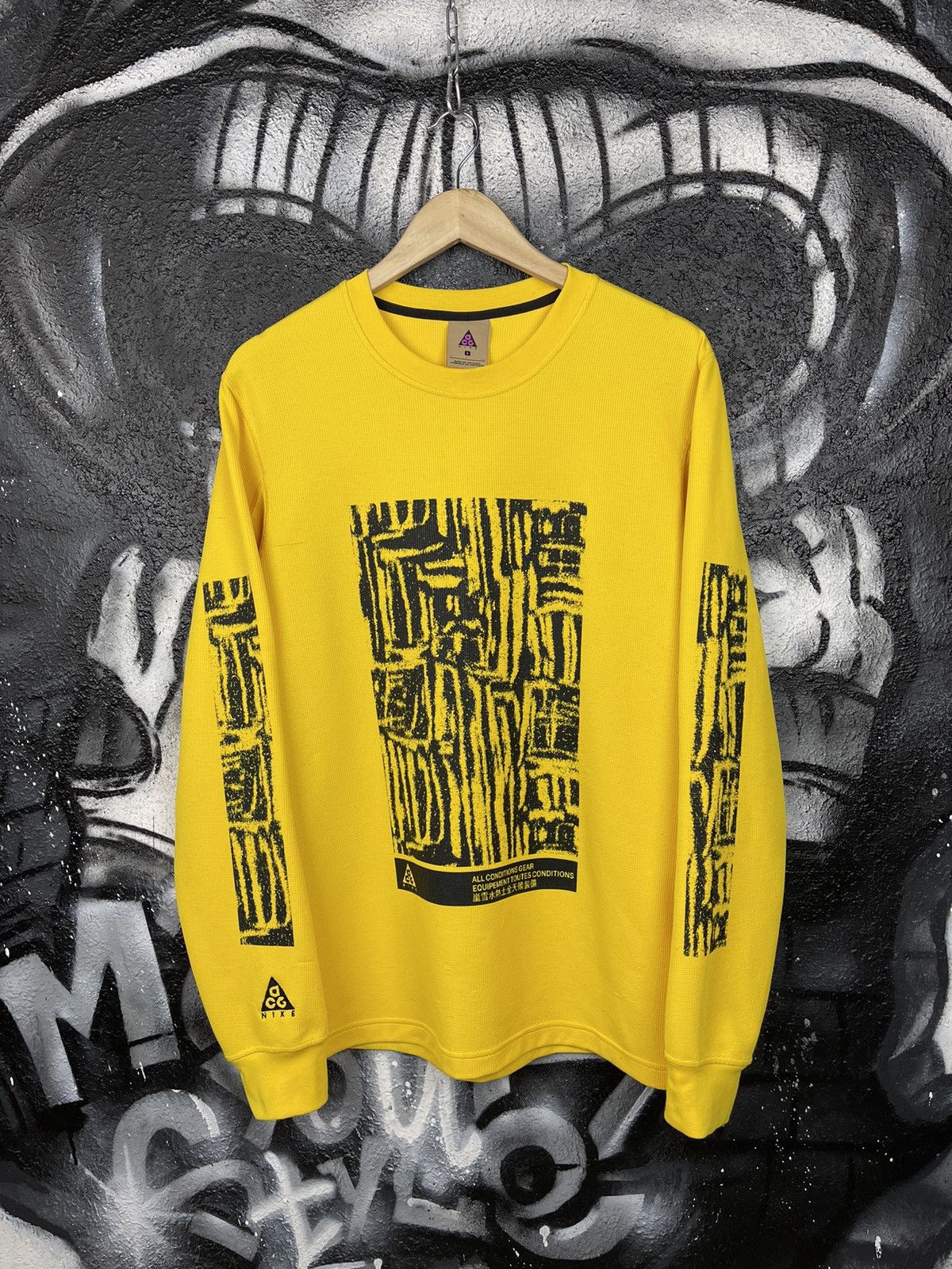 Nike ACG Nike ACG Graphic Print Yellow Waffle Long Sleeve T-Shirt Men’s Size Small Size US S / EU 44-46 / 1 - 5 Thumbnail