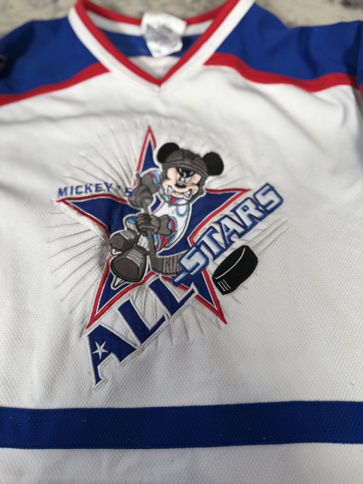 Disney Rare Vintage Disney Mickey Mouse Kid's Hockey Jersey Size US XXS / EU 40 - 3 Thumbnail