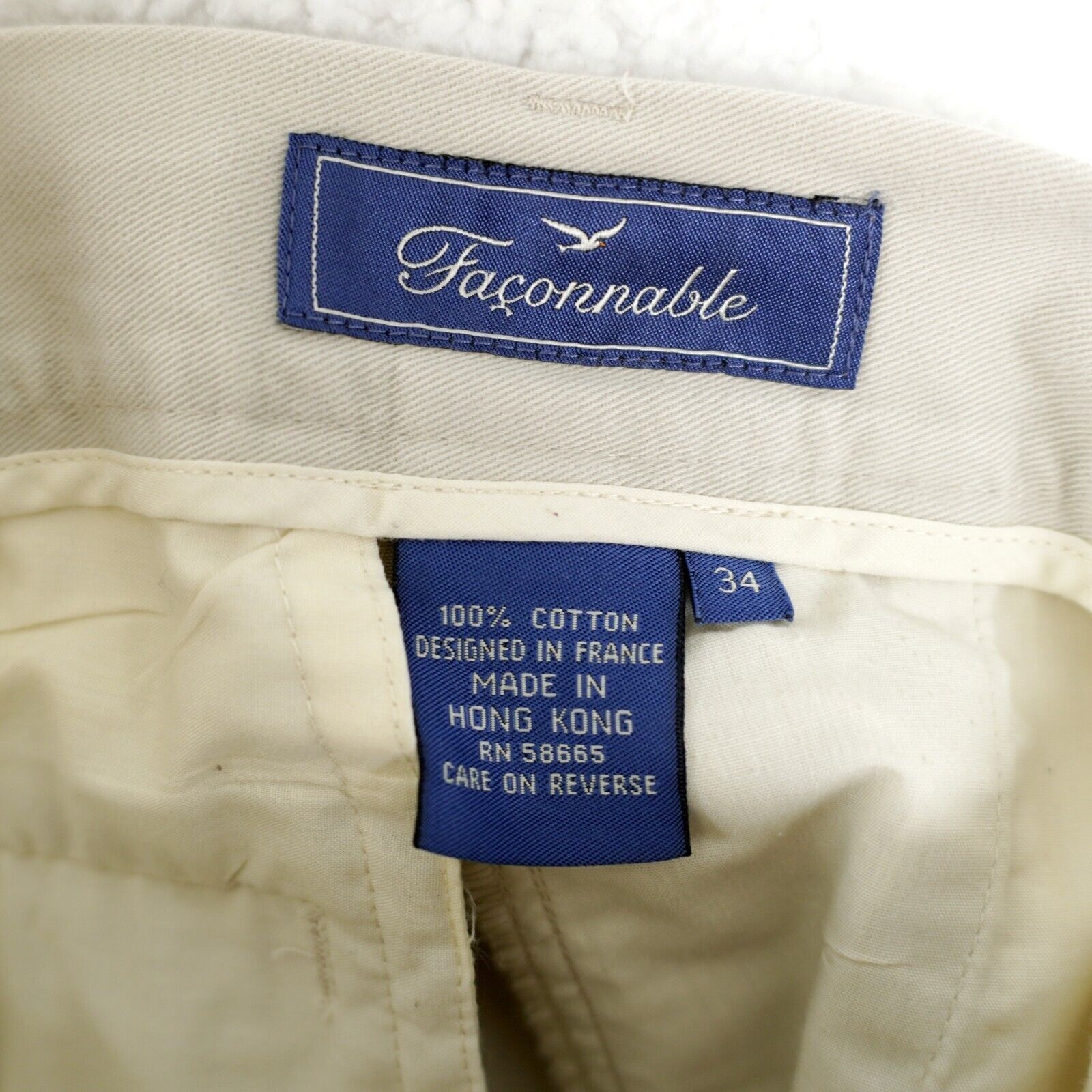 Other Faconnable Cream Gray Flat Front High Rise Cotton Chino Pant Size US 34 / EU 50 - 7 Thumbnail
