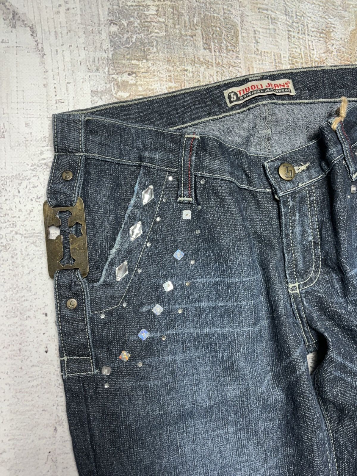 Vintage Vintage crosses denim pants avant garde pants Size 29" - 5 Thumbnail