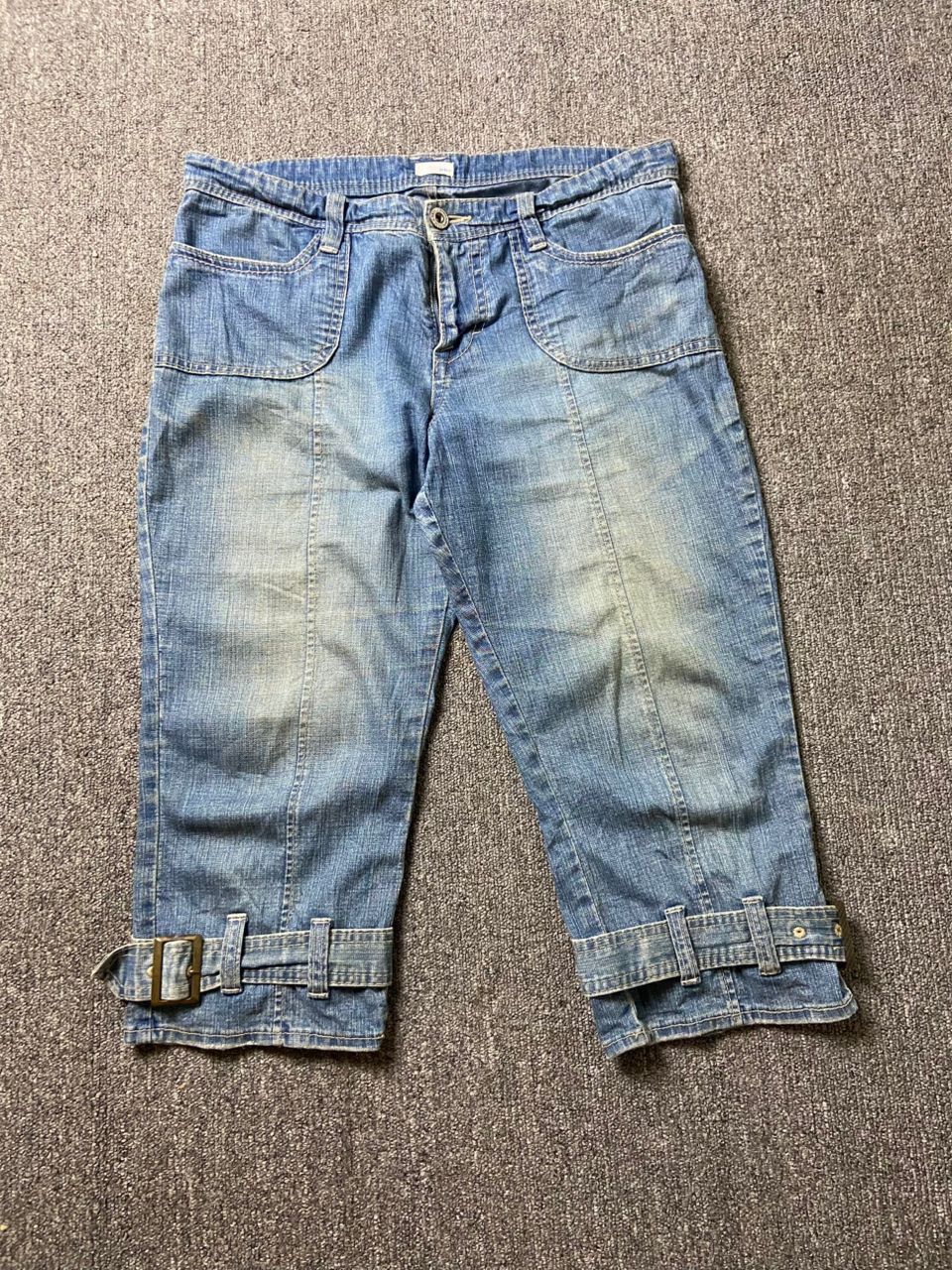 Japanese Brand PBI Brand Capri Jeans with Buckled Straps (184) Size US 34 / EU 50 - 1 Thumbnail