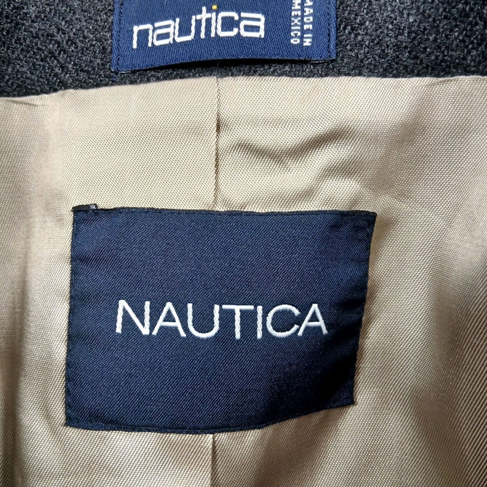 Nautica Nautica Mens Sport Coat Blazer Wool Gray Classic Two Button 42L Size 42R - 4 Thumbnail