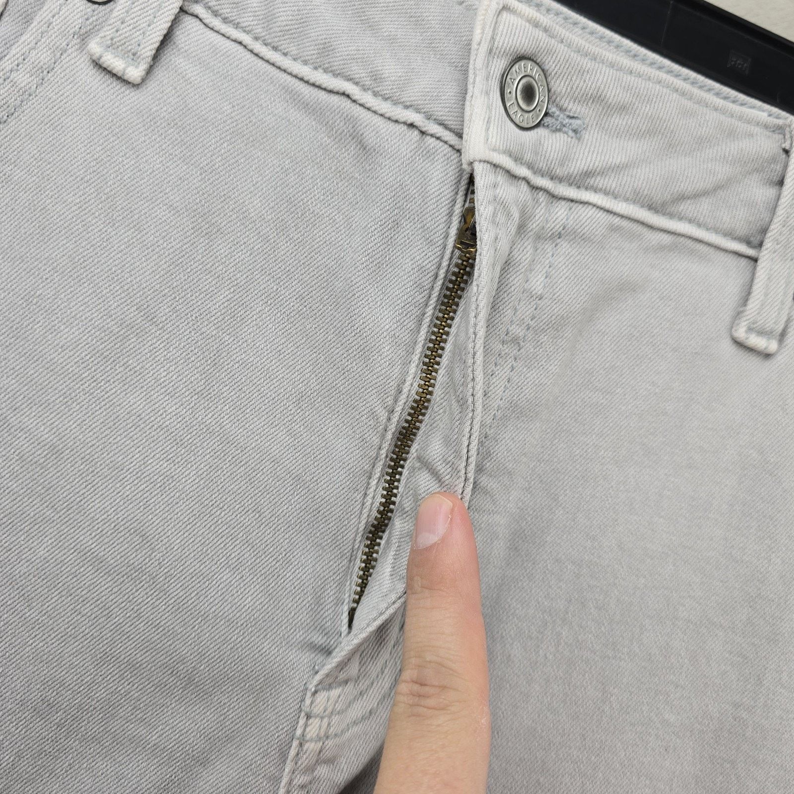 Abercrombie & Fitch Abercrombie Fitch Stovepipe Jeans 10 Long Gray (Fits 34x30) Size 34" / US 12 / IT 48 - 3 Thumbnail