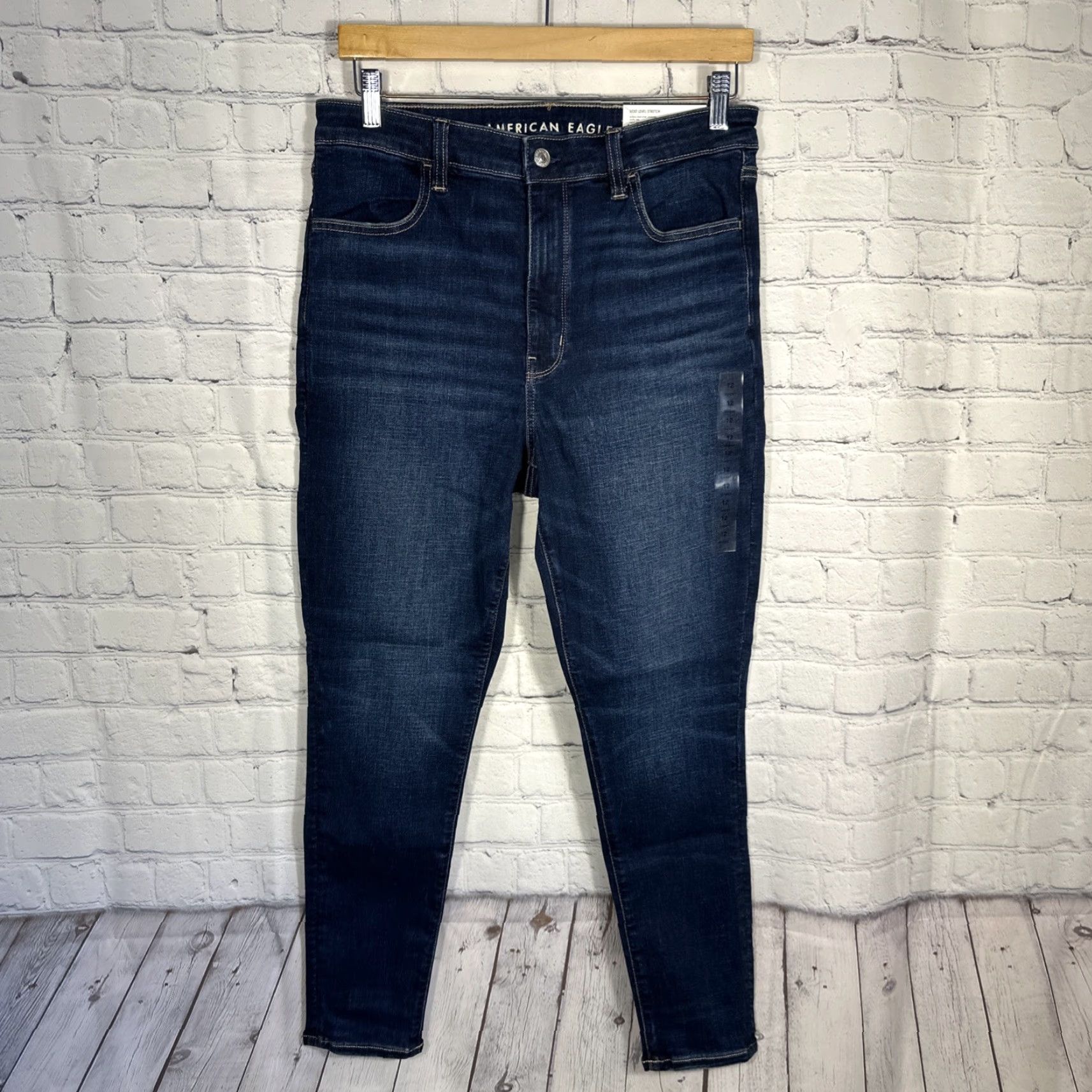 American Eagle Outfitters American Eagle Super High-Rise Jegging Shirt Jeans Womens 12 31 in Blue Denim Stretch Slim Regular New Size 34" / US 12 / IT 48 - 2 Thumbnail