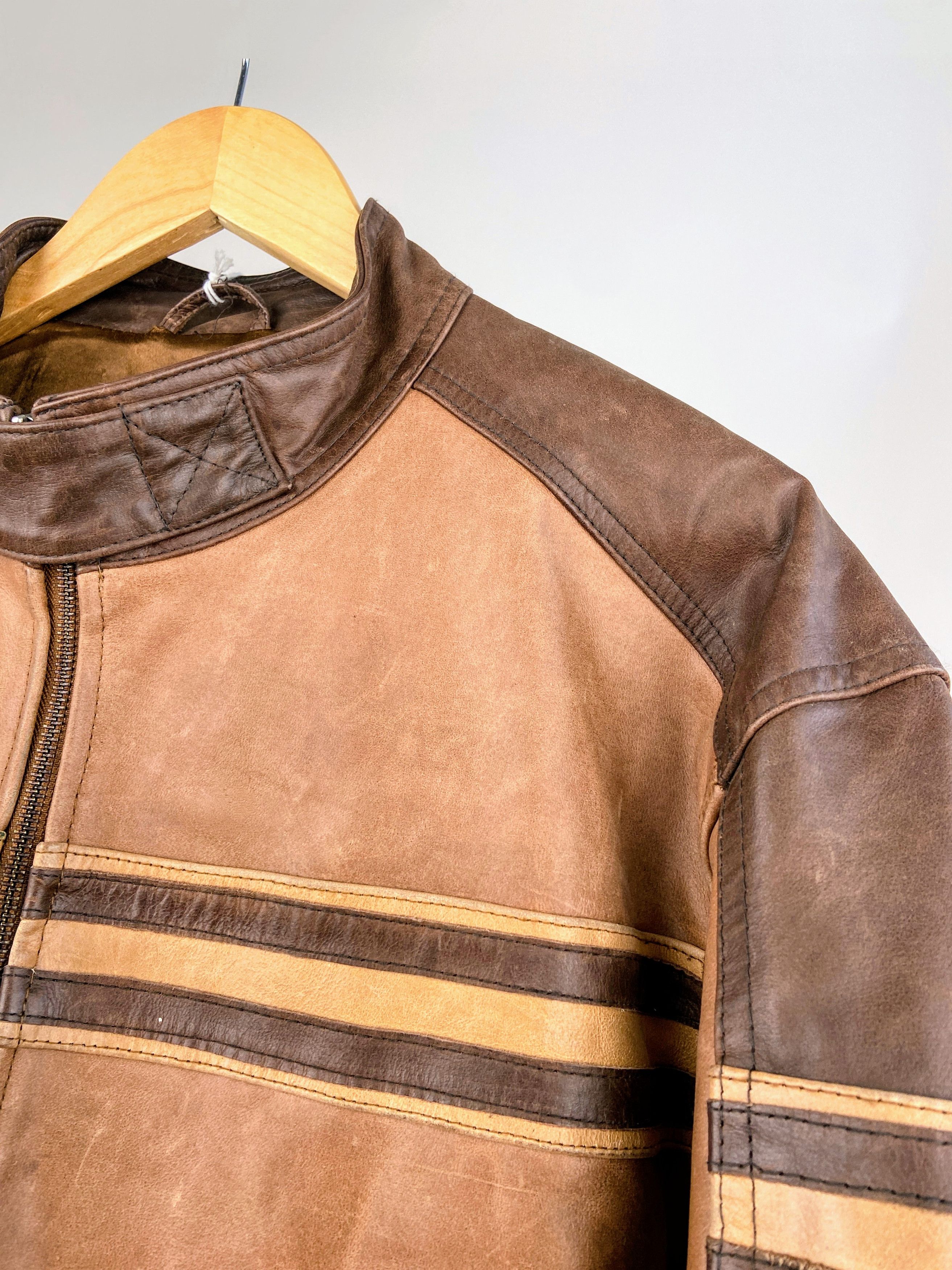 Genuine Leather Distressed Brown 🟤 Men's Leather Jacket "FREE SHIPPING" Size US M / EU 48-50 / 2 - 3 Thumbnail