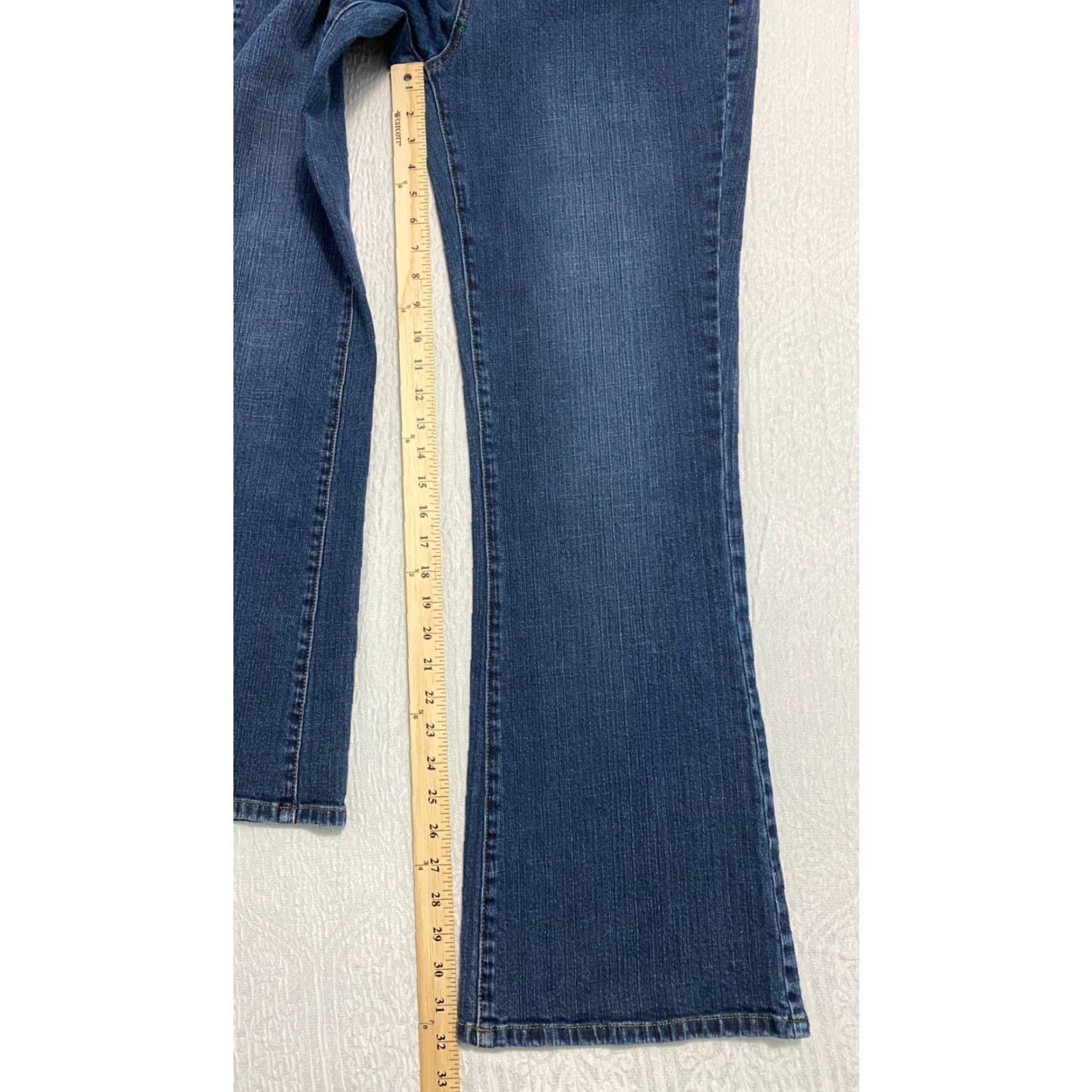 Vintage VINTAGE L.A. Blues Melrose Jeans 9 M High Rise Boot Cut Stretch 32×32 Blue Denim Cotton Spandex 5-Pocket Womens Jeans Size 24" / US 00 / IT 34 - 7 Thumbnail
