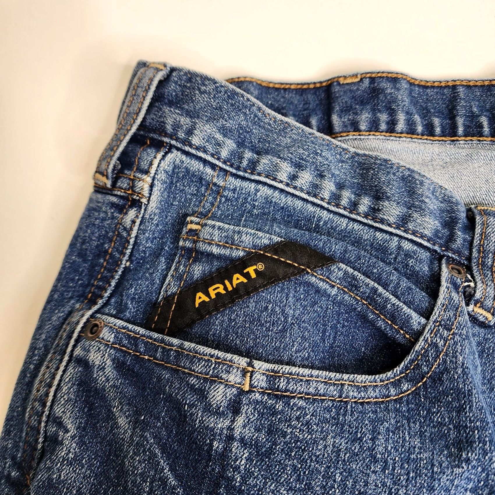 Ariat Ariat Rebar M4 Relaxed Boot Jeans Blue Denim Loop Lock Workwear 42 x 32 Mens Size US 42 / EU 58 - 4 Thumbnail