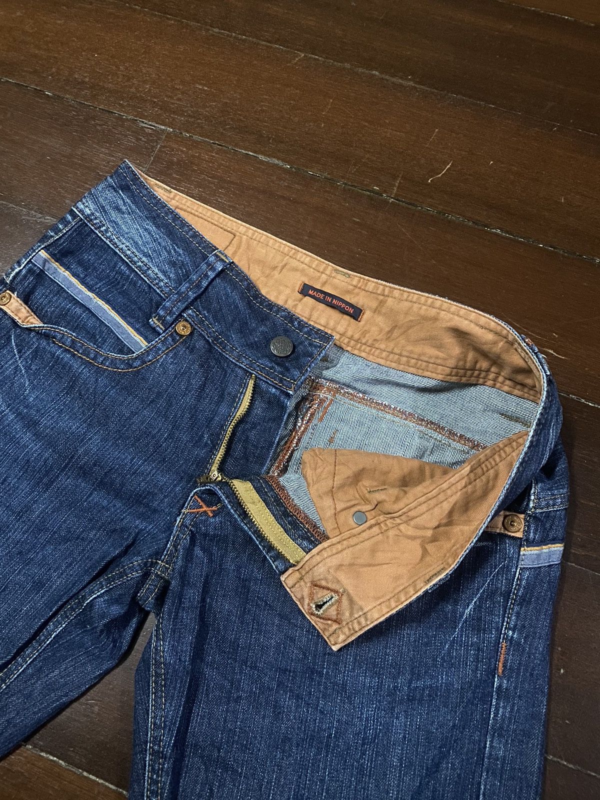 5351 POUR LES HOMMES × If Six Was Nine × Le Grande Bleu (L.G.B.) Flare Jeans ET MADE IN NIPPON Denim Jean Boot Cut wide leg Size US 33 - 9 Thumbnail