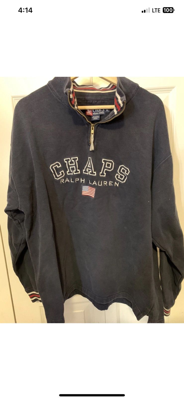 Chaps Ralph Lauren Chaps Ralph Lauren Mens Sz XL 1/4 Zip Blue Pullover Shirt Size US XL / EU 56 / 4 - 6 Thumbnail