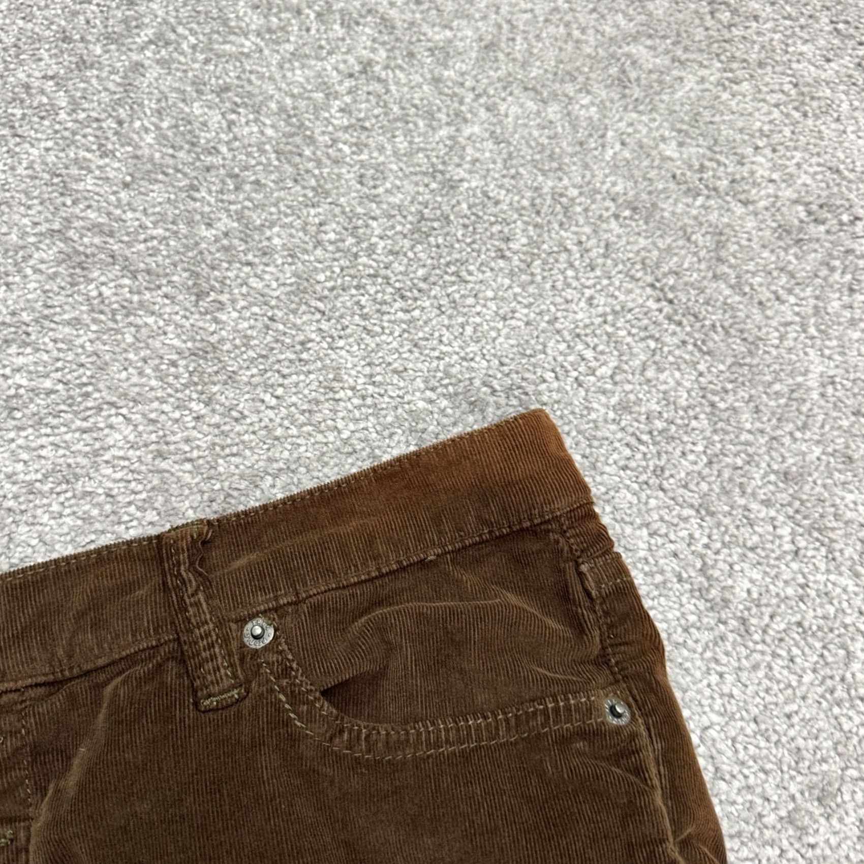 Free People Free People Brown Corduroy Button Fly Straight Pants Women 31 Frayed Hem Casual Size 24" / US 00 / IT 34 - 5 Thumbnail