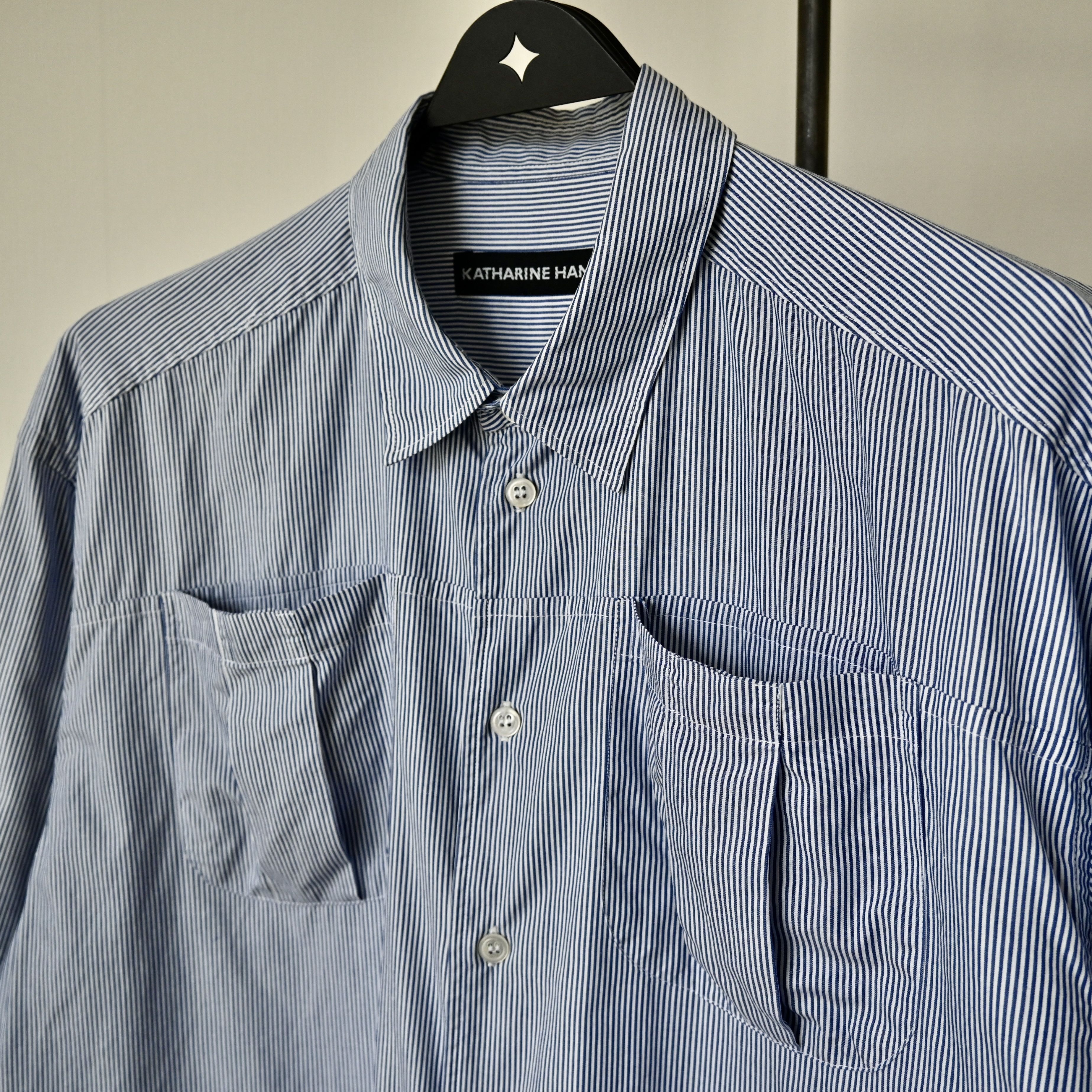Katharine Hamnett London VTG 1980s KATHARINE HAMNETT high chest pocket striped shirt Size US M / EU 48-50 / 2 - 8 Thumbnail
