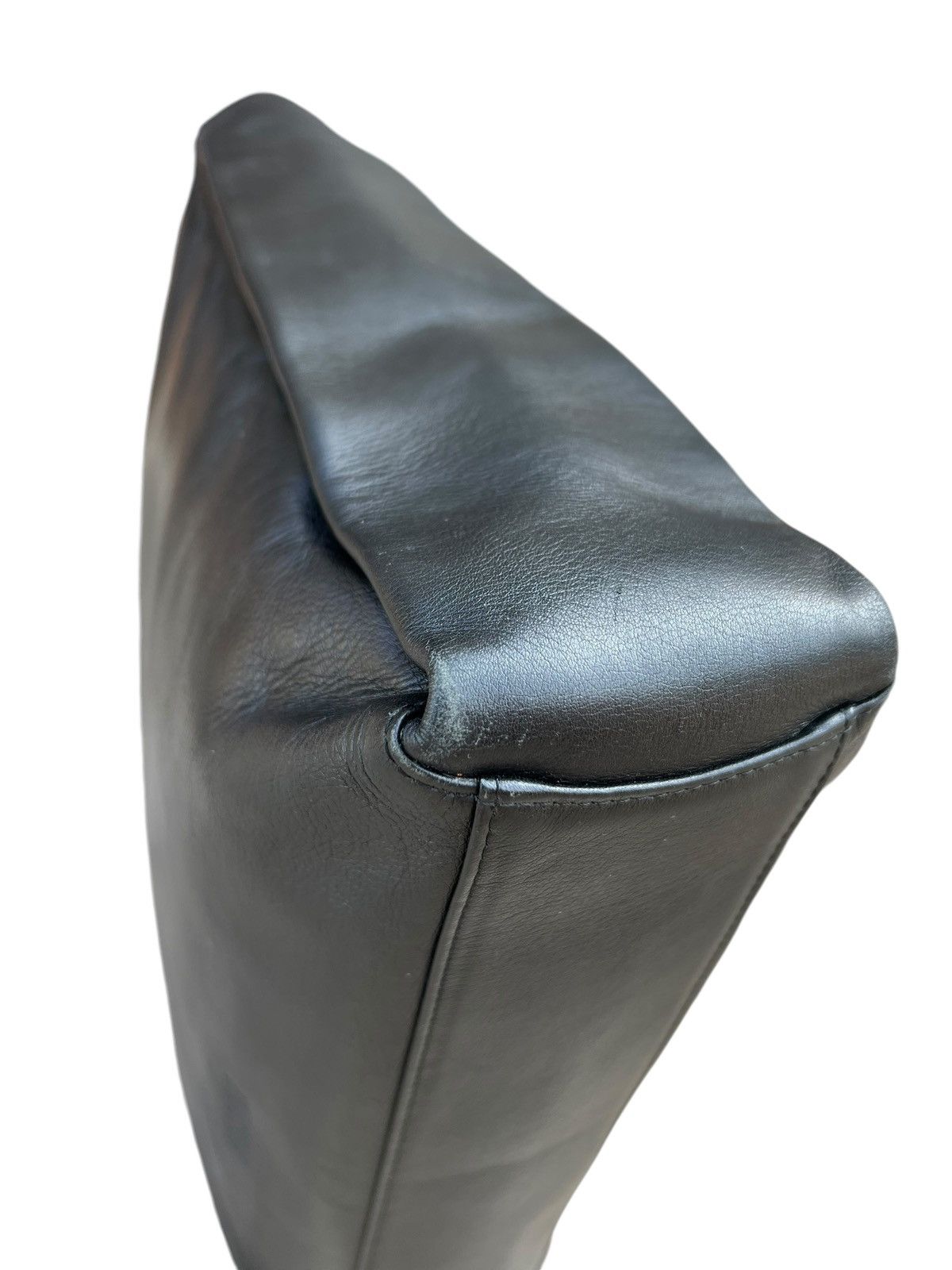 Leather × Moschino Vintage MOSCHINO Patina Black Leather Tote Bag Size ONE SIZE - 17 Thumbnail