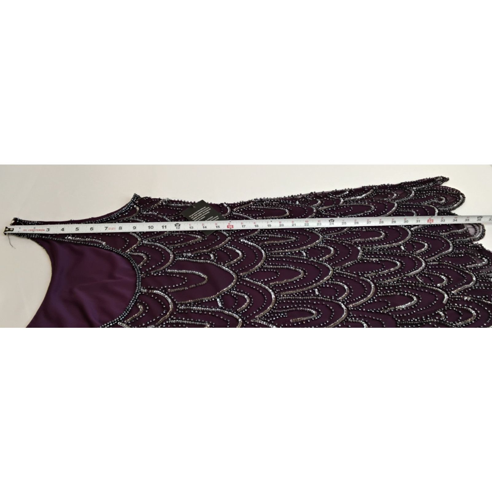 Other Pisarro Nights Carbon Beaded Dress Women's 10 Purple NWT Size L / US 10 / IT 46 - 16 Thumbnail