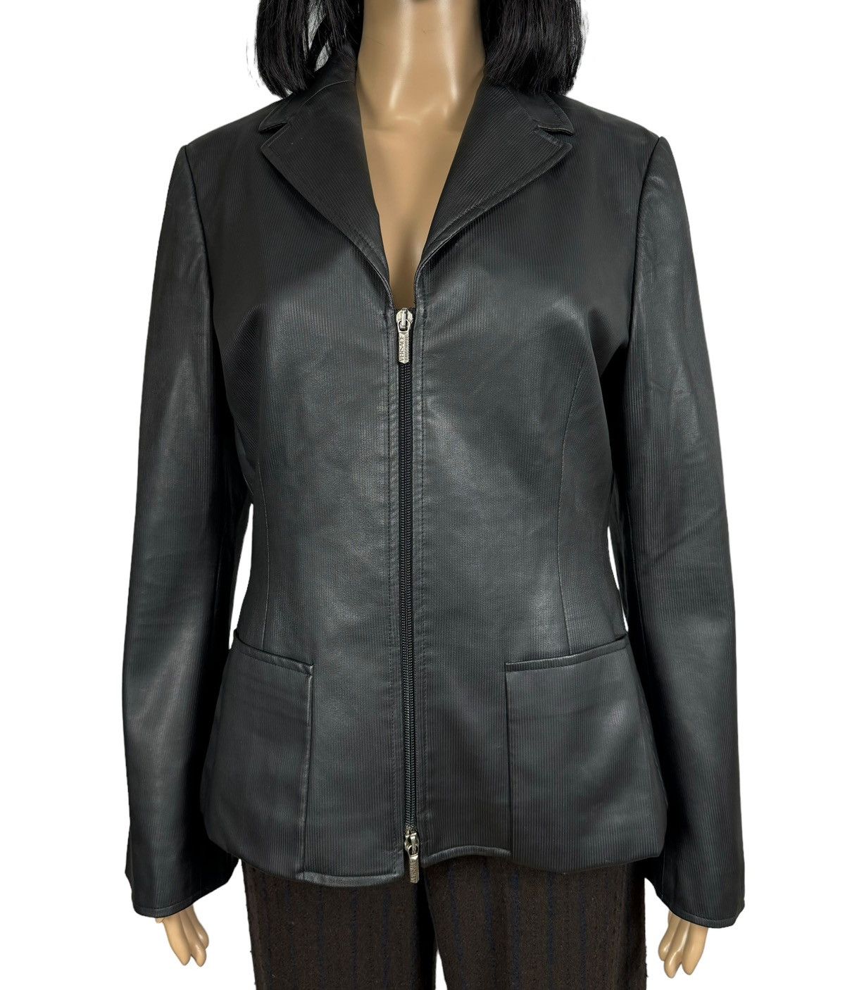 Versace Jeans Couture × Vintage Vintage Versace Jeans Couture Rubberized Jacket size IT 44 Size M / US 6-8 / IT 42-44 - 3 Thumbnail