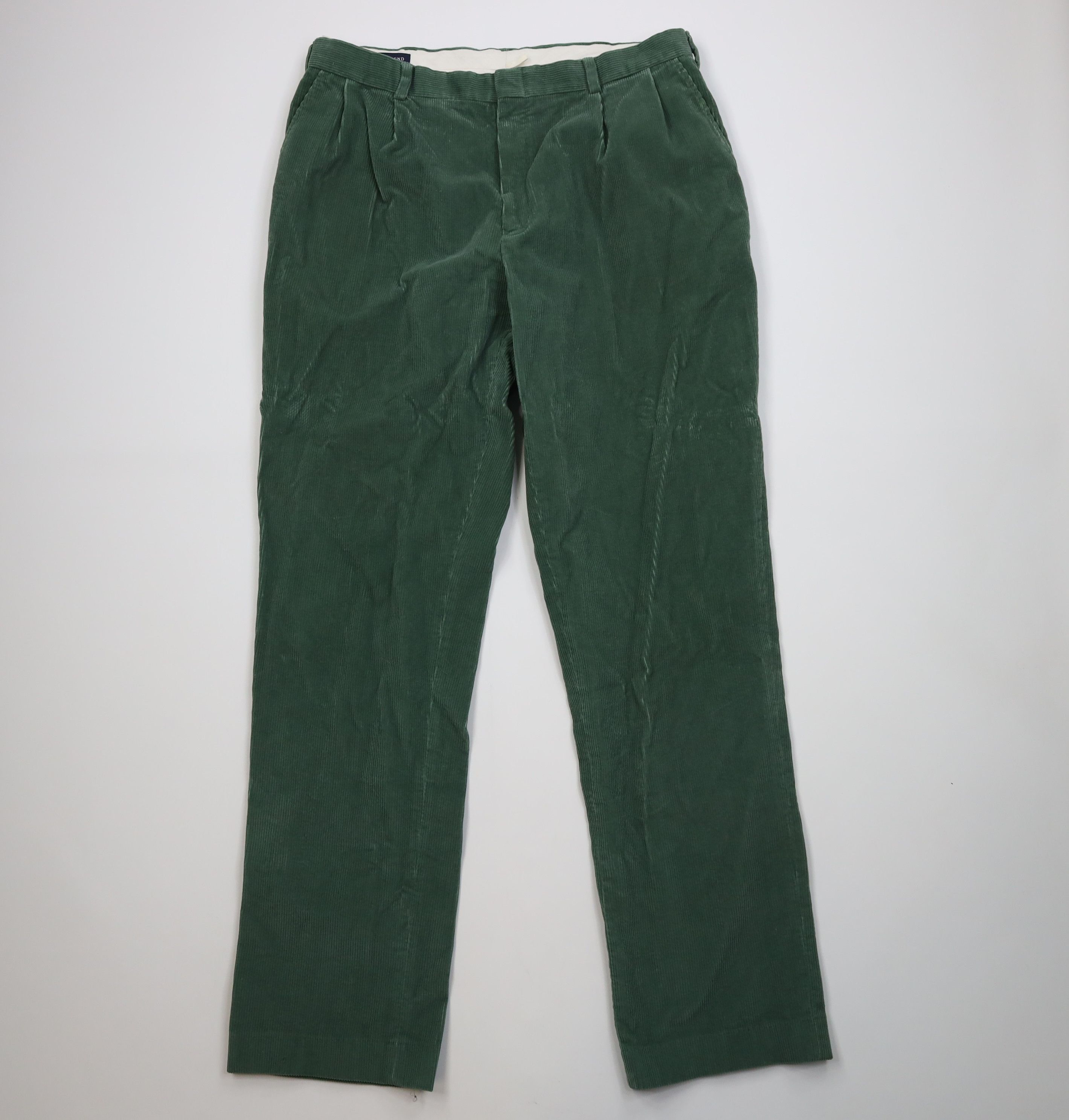 Lands' End Vintage 90s Y2K Lands End Wide Leg Corduroy Chino Pants Size US 38 / EU 54 - 1 Thumbnail