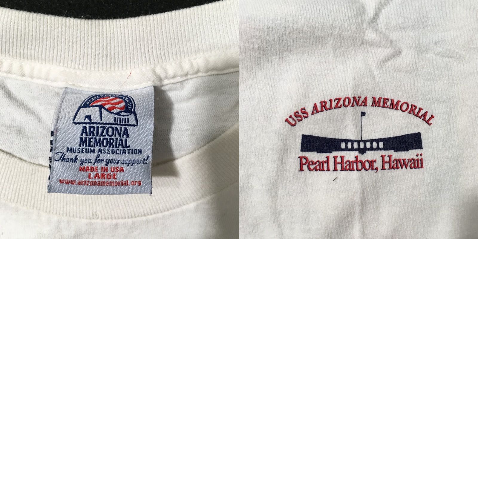 Vintage VINTAGE Arizona Memorial T-Shirt Mens Size L White Short Sleeve Crew Neck Graphic Print Shirt Men Size US L / EU 52-54 / 3 - 8 Thumbnail