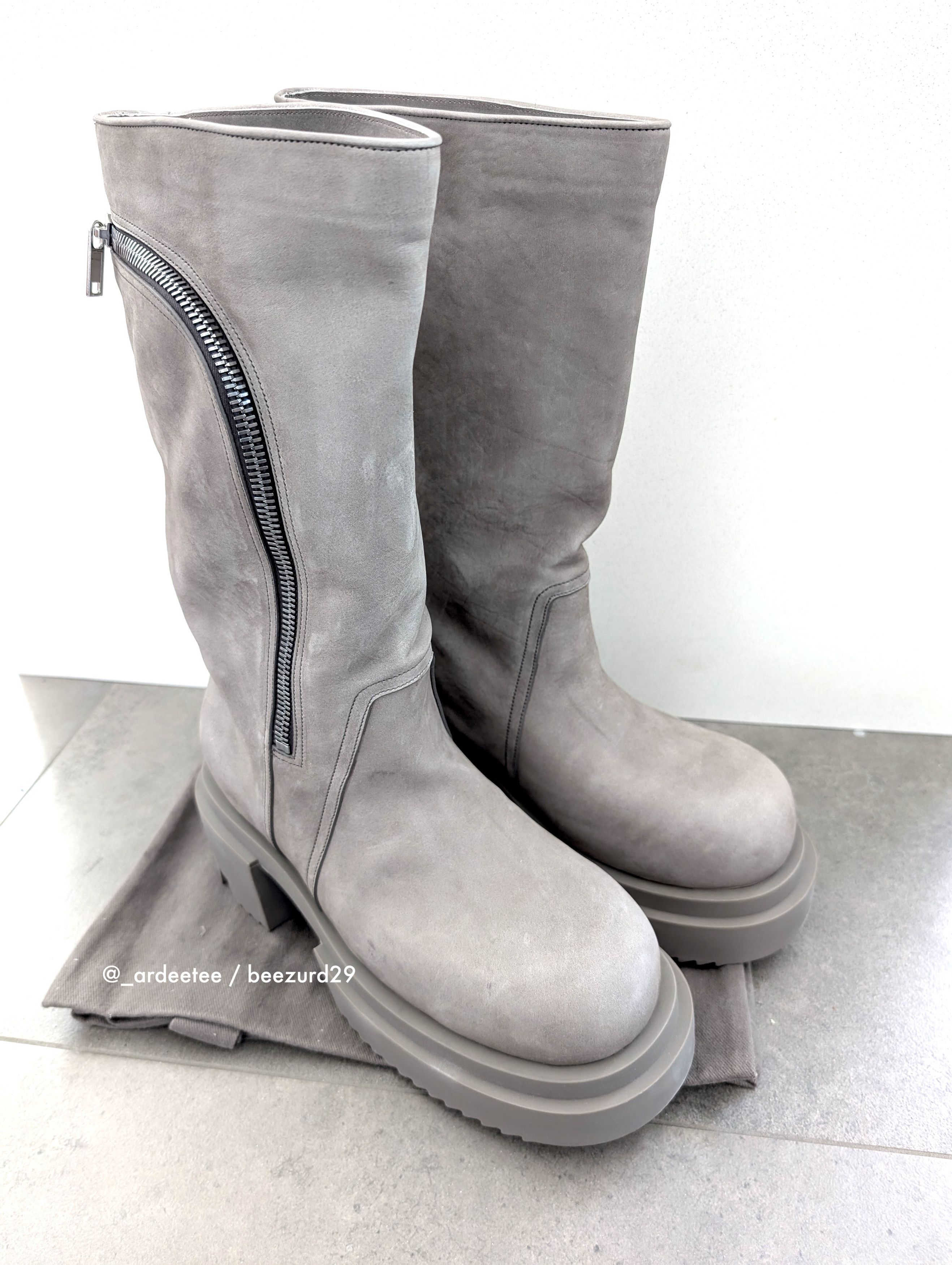 Rick Owens 💥RARE SAMPLE DUST LEATHER BAUHAUS BOGUN BOOTS Size US 11 / EU 44 - 2 Thumbnail