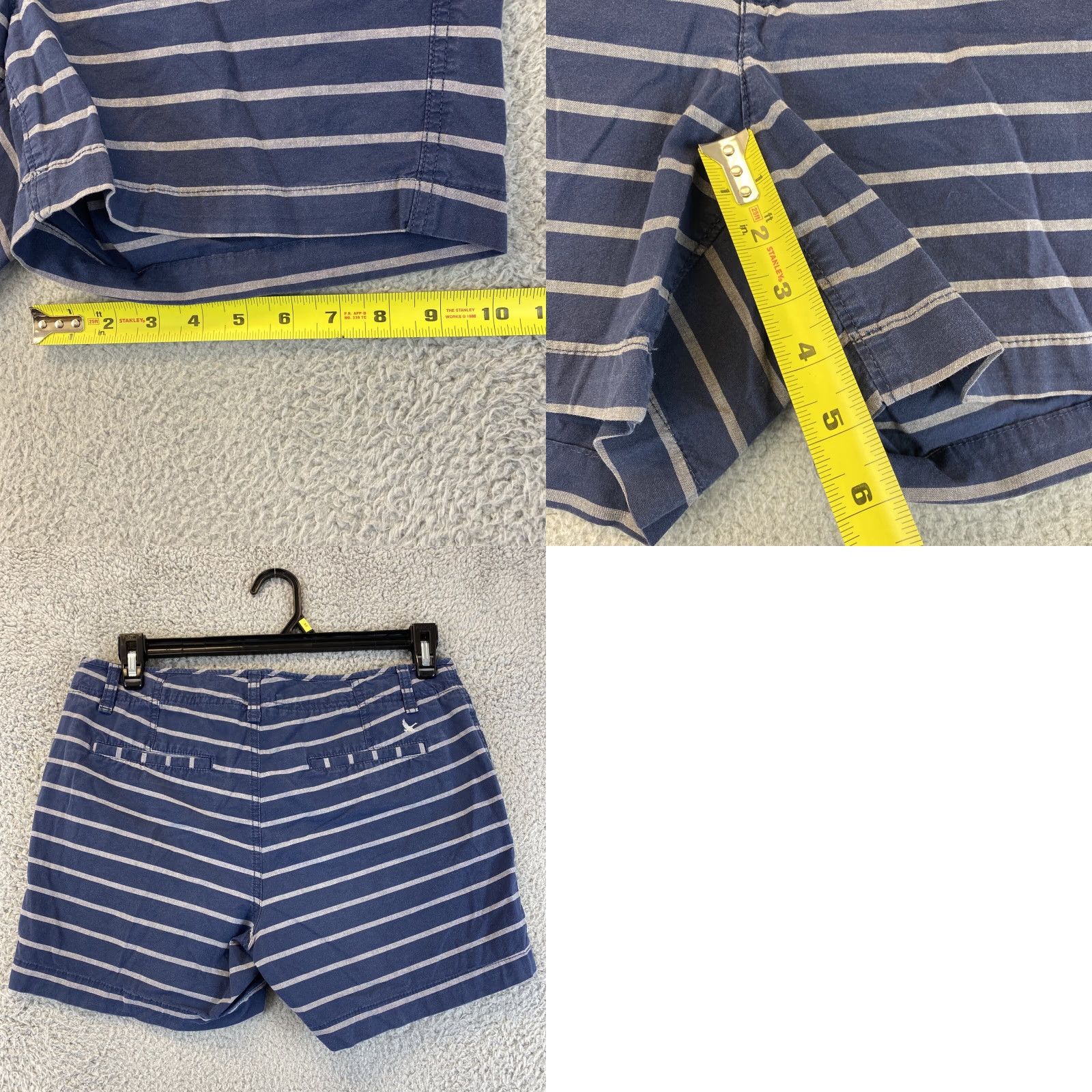 Eddie Bauer Eddie Bauer Ripstop Shorts Womens Size 8 Blue Stripes/ 53-43 Gray Chino Regular Size 8 Womens Blue Stripes Eddie Bauer Ripstop Shorts 53-43 Size 30" / US 8 / IT 44 - 8 Thumbnail