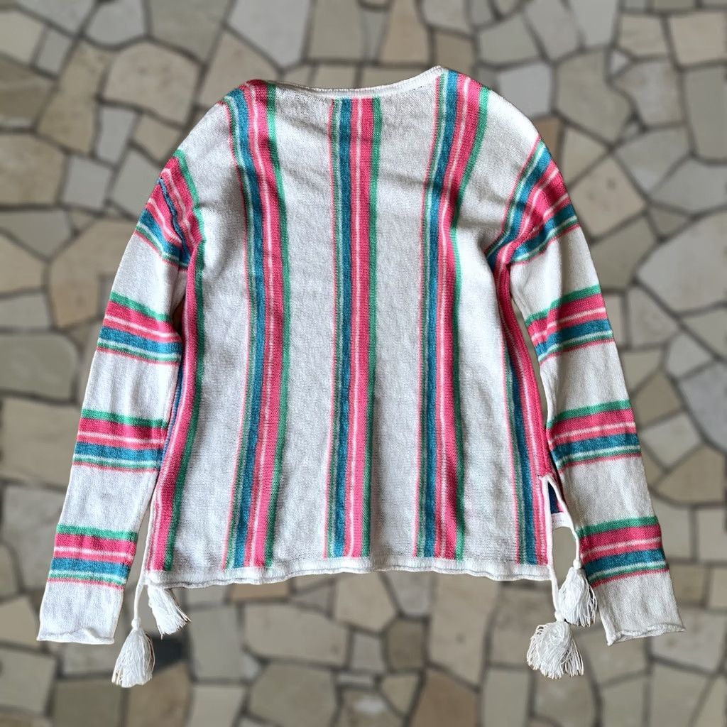 Lilly Pulitzer Lilly Pulitzer Rozalia Striped Tassel Sweater Women’s S Knit Open-Knit Multicolor Casual Pullover Size S / US 4 / IT 40 - 1 Thumbnail
