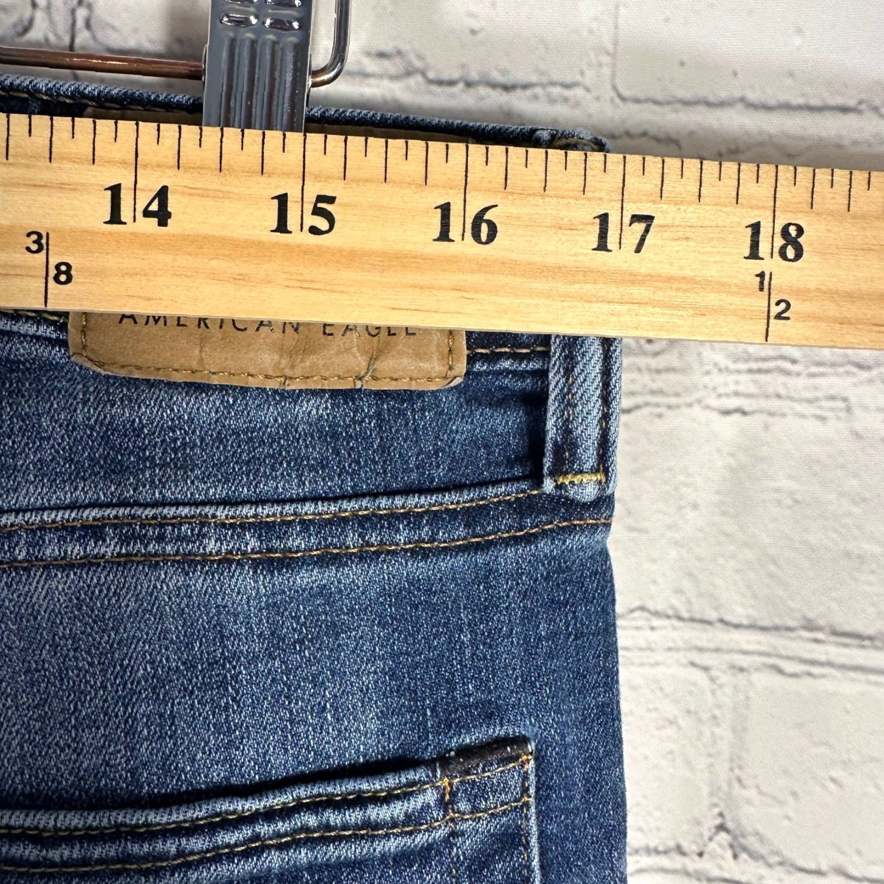 Vintage American Eagle Jeans Slim 33 Blue Denim Mens Waist 33 Inseam 32 Temp Tech Airflex+ 5-Pocket Size US 33 - 5 Thumbnail