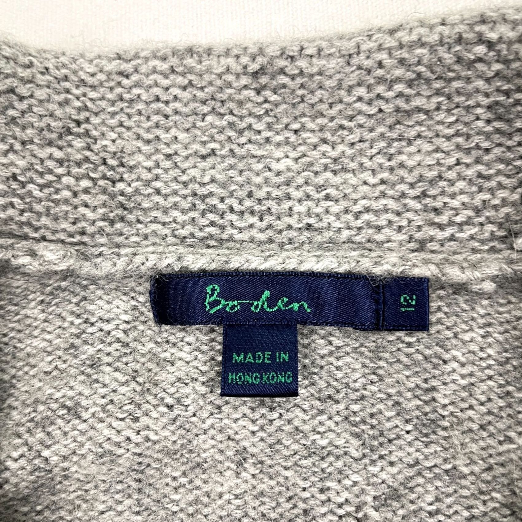 Boden VINTAGE Boden Cardigan Sweater Womens 12 Gray Wool Angora Cashmere Applique Jacket Size XL / US 12-14 / IT 48-50 - 2 Thumbnail