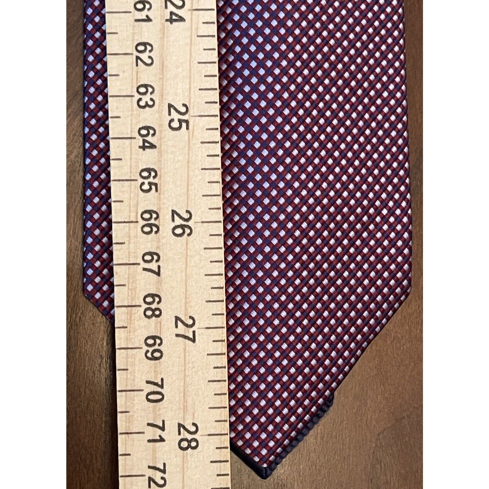 Tommy Hilfiger Tommy Hilfiger Burgundy Blue 100% Silk Made In China Size ONE SIZE - 5 Thumbnail