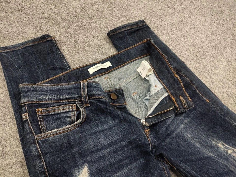 Balmain Pierre Balmain Design 17 CV Distressed Denim Slim Jeans Size US 26 / EU 42 - 12 Thumbnail