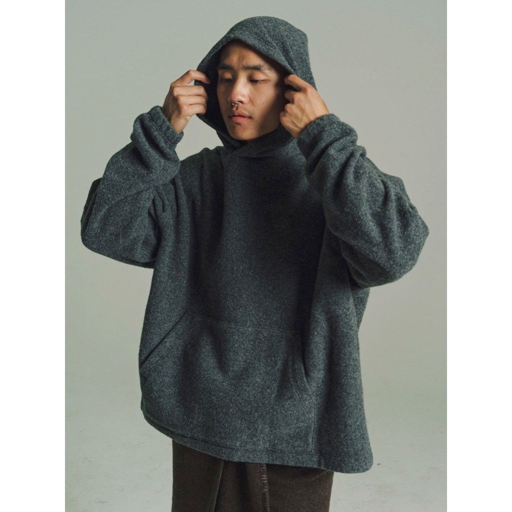 Anthracite Wool Natural Fleece Hoodie Gray - XL NWT $890