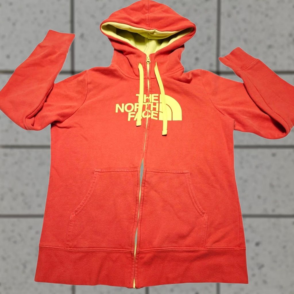 The North Face The North Face Hoodie Women’s Medium Coral Red Lime Green Logo Full Zip Pockets Womens Size M / US 6-8 / IT 42-44 - 1 Thumbnail
