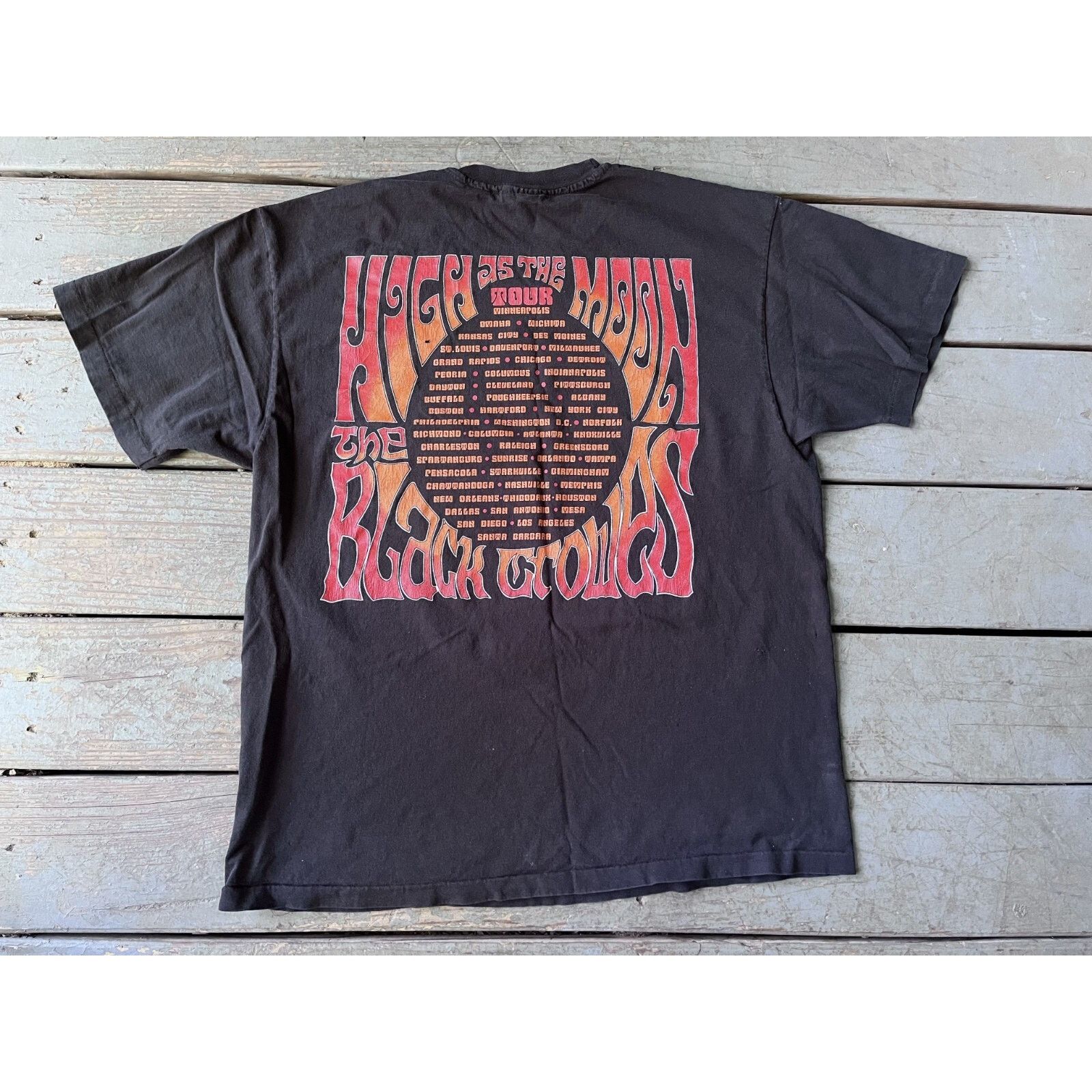 Hanes × Vintage Vintage 1993 Black Crowes High As The Moon Tour Shirt XL Size US XL / EU 56 / 4 - 3 Thumbnail