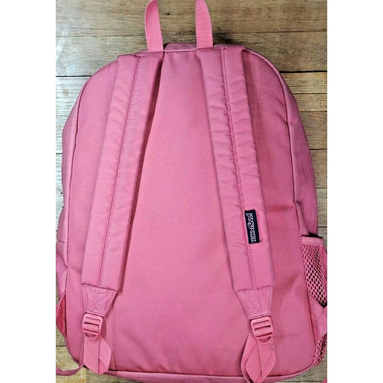 Jansport Jansport Backpack Pink-Peach 2 Strap Padded Multi-pocket Side Drink Pockets Size ONE SIZE - 4 Thumbnail