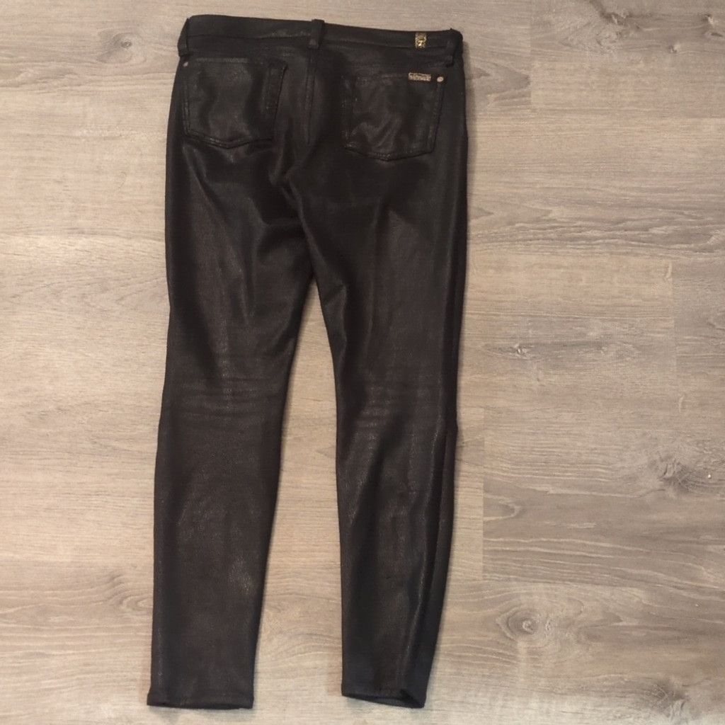 7 For All Mankind 7 for all mankind faux leather black pants size 28 Size 28" / US 6 / IT 42 - 5 Thumbnail