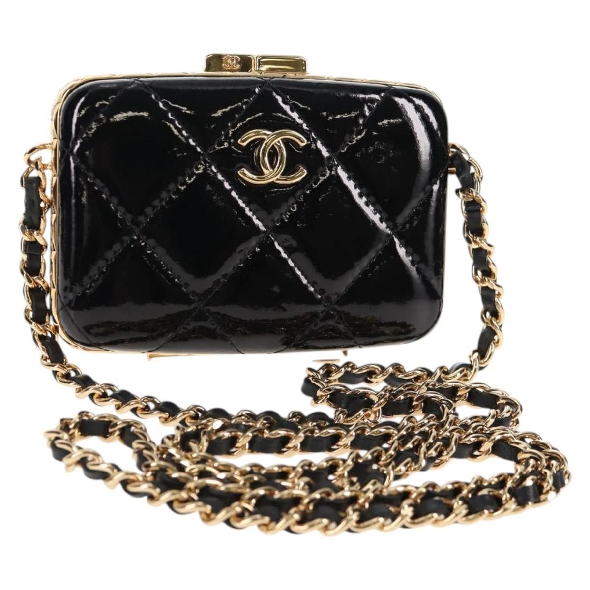 Chanel Chanel Chain Shoulder Bag Patent Leather Black Gold CC Size ONE SIZE - 1 Thumbnail